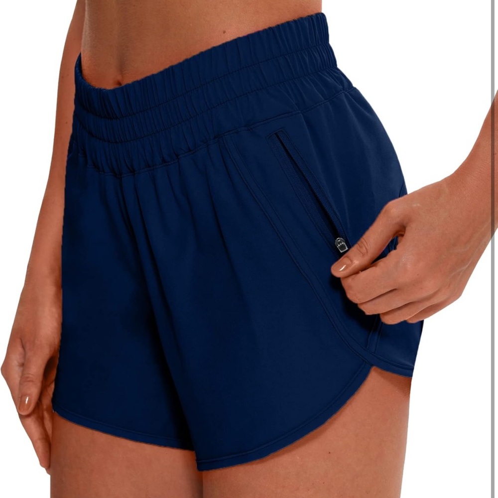 NWT MCEDAR 4” low rise athletic lined track shorts blue SZ S/6